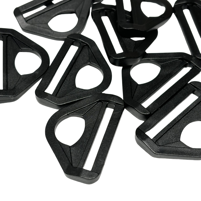 Anneaux demi-rond avec barre en plastique noir - 32mm