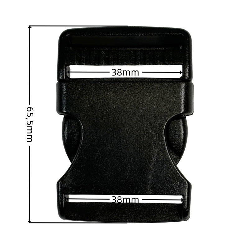 Boucles clip en plastique noir - 38mm