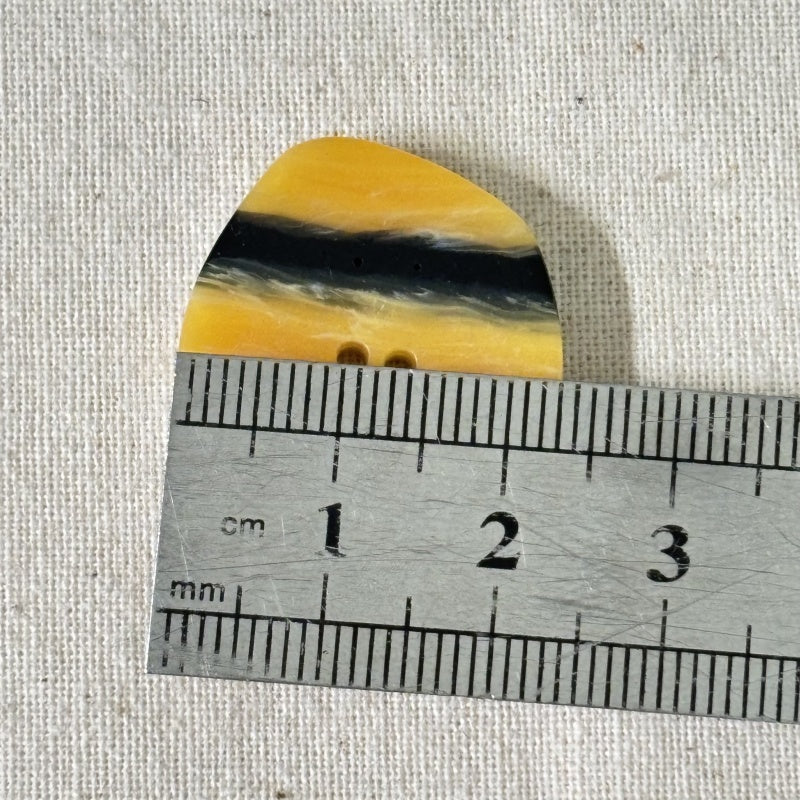 Boutons en résine irrégulier Rayures noires sur fond orange - 30×23mm