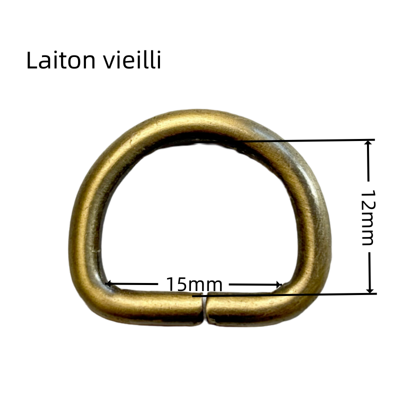 Anneaux demi-lune en métal - 15×12mm