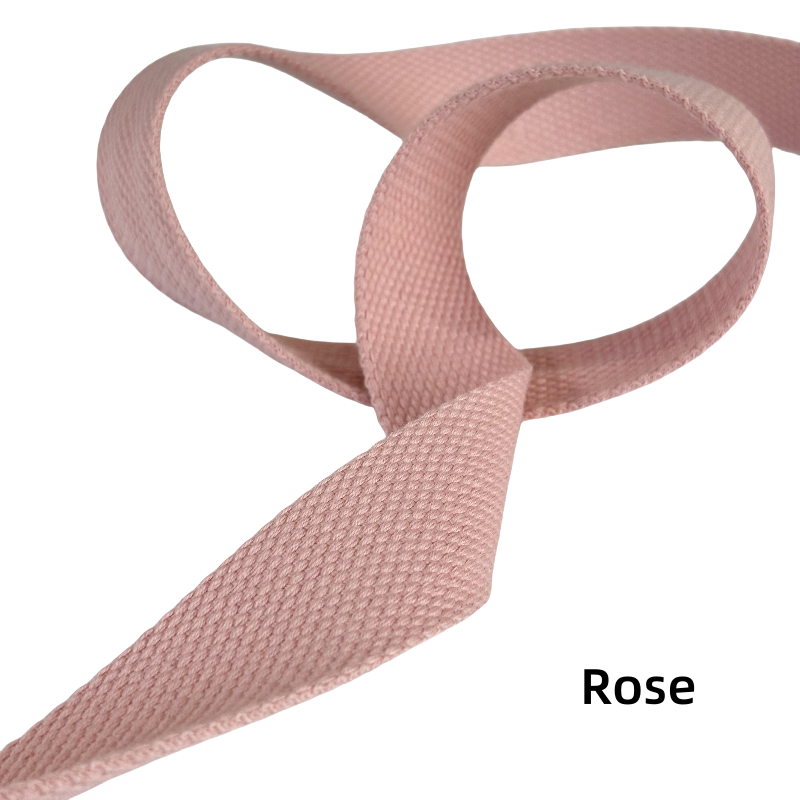 Sangles en coton polyester de couleur unie - Épaisseur 2mm - 25mm / 32mm / 38mm