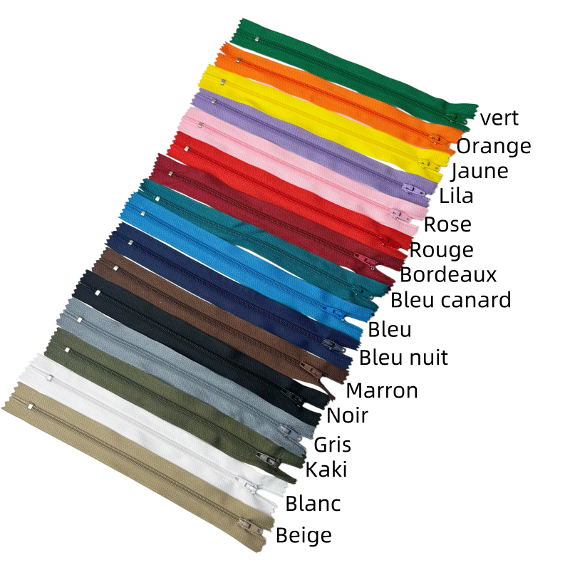 Fermetures éclair fermée colorée pour la couture - N°3 - 32,5cm