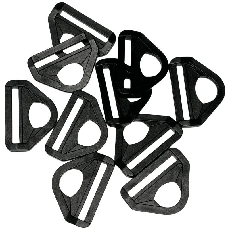 Anneaux demi-rond avec barre en plastique noir - 32mm