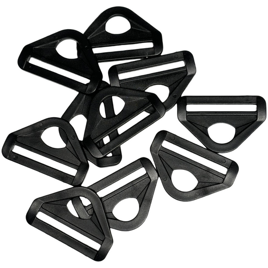Anneaux demi-rond avec barre en plastique noir - 38mm