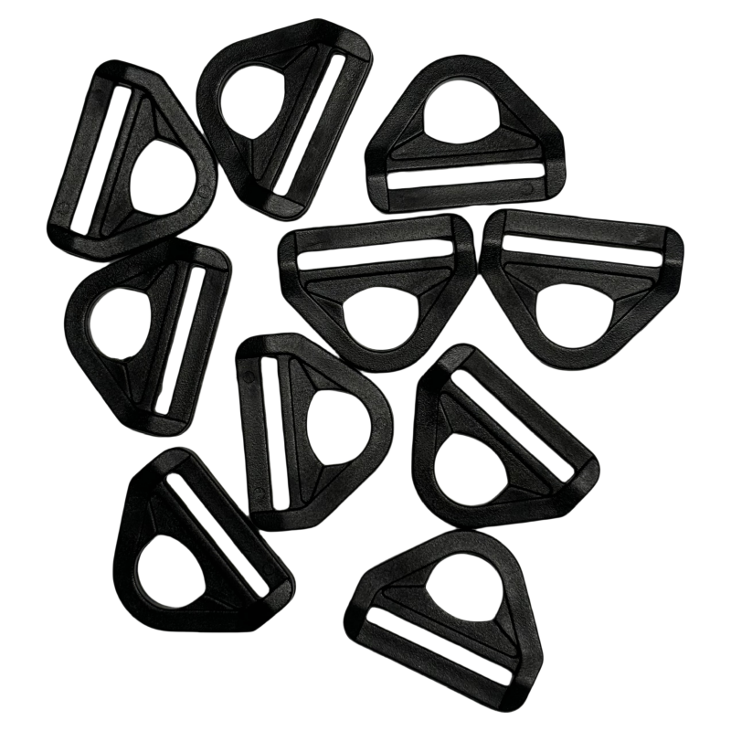 Anneaux demi-rond avec barre en plastique noir - 25mm