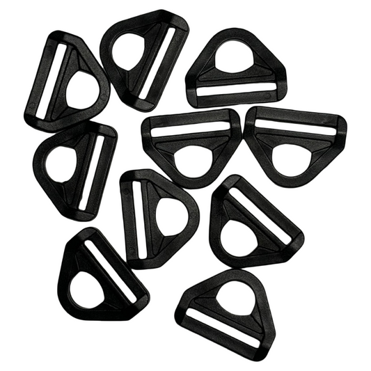 Anneaux demi-rond avec barre en plastique noir - 25mm