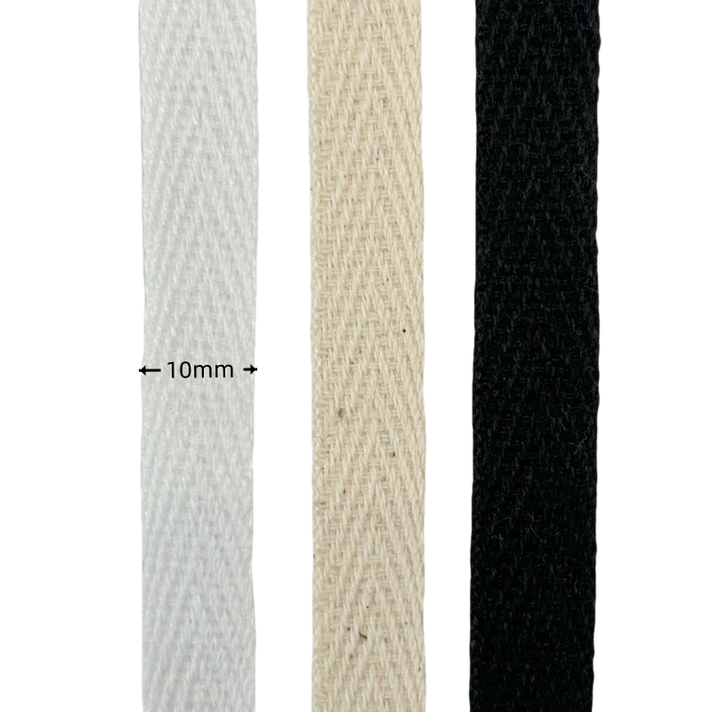 Rubans en Sergé Biais coton à chevrons- 10mm de largeur