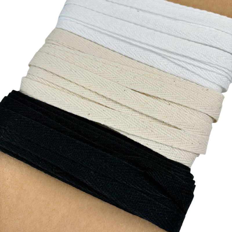 Rubans en Sergé Biais coton à chevrons- 10mm de largeur