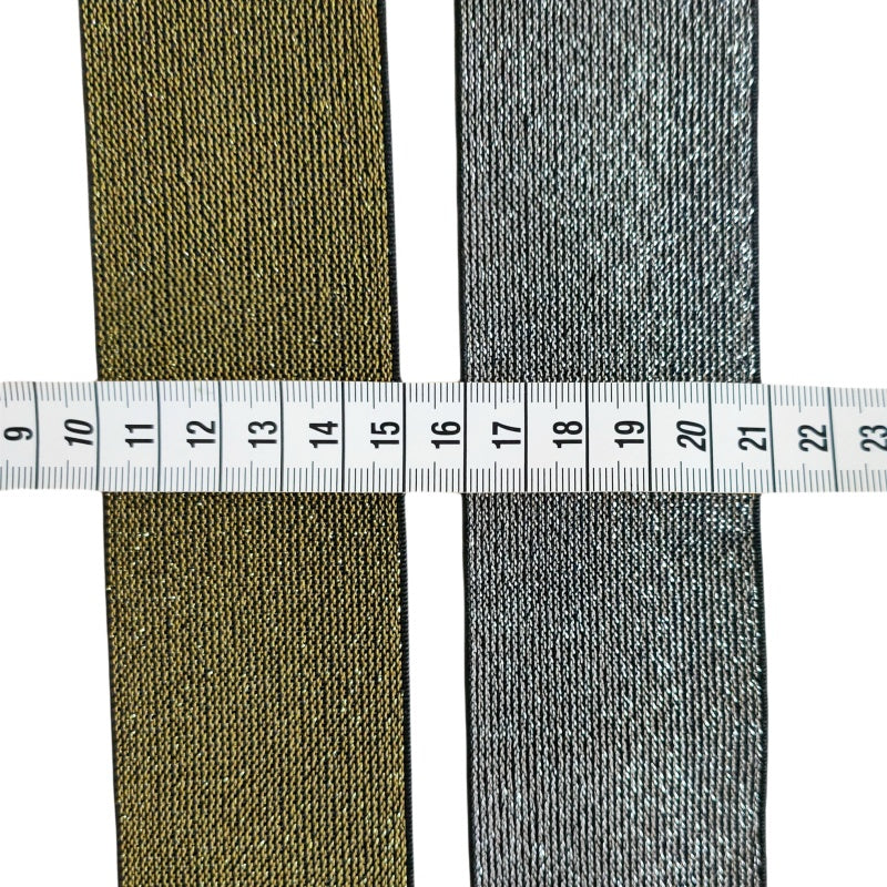Élastiques à coudre - 50mm de largeur - Doré / Argenté