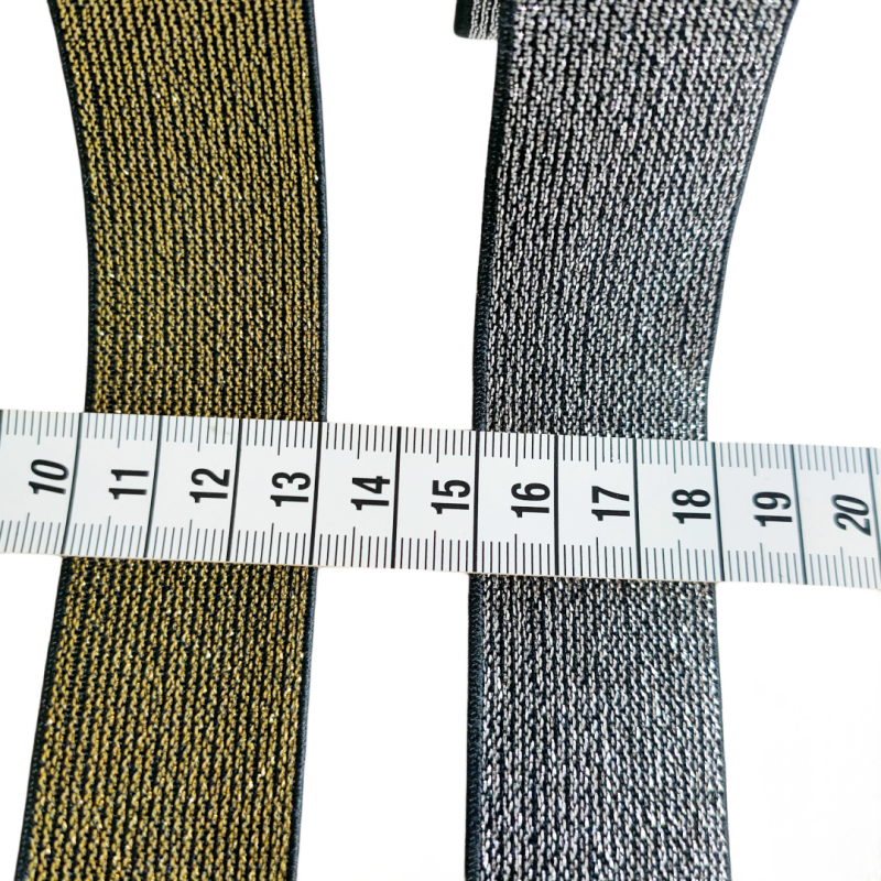 Élastique à coudre - 30mm de largeur - Doré / Argenté