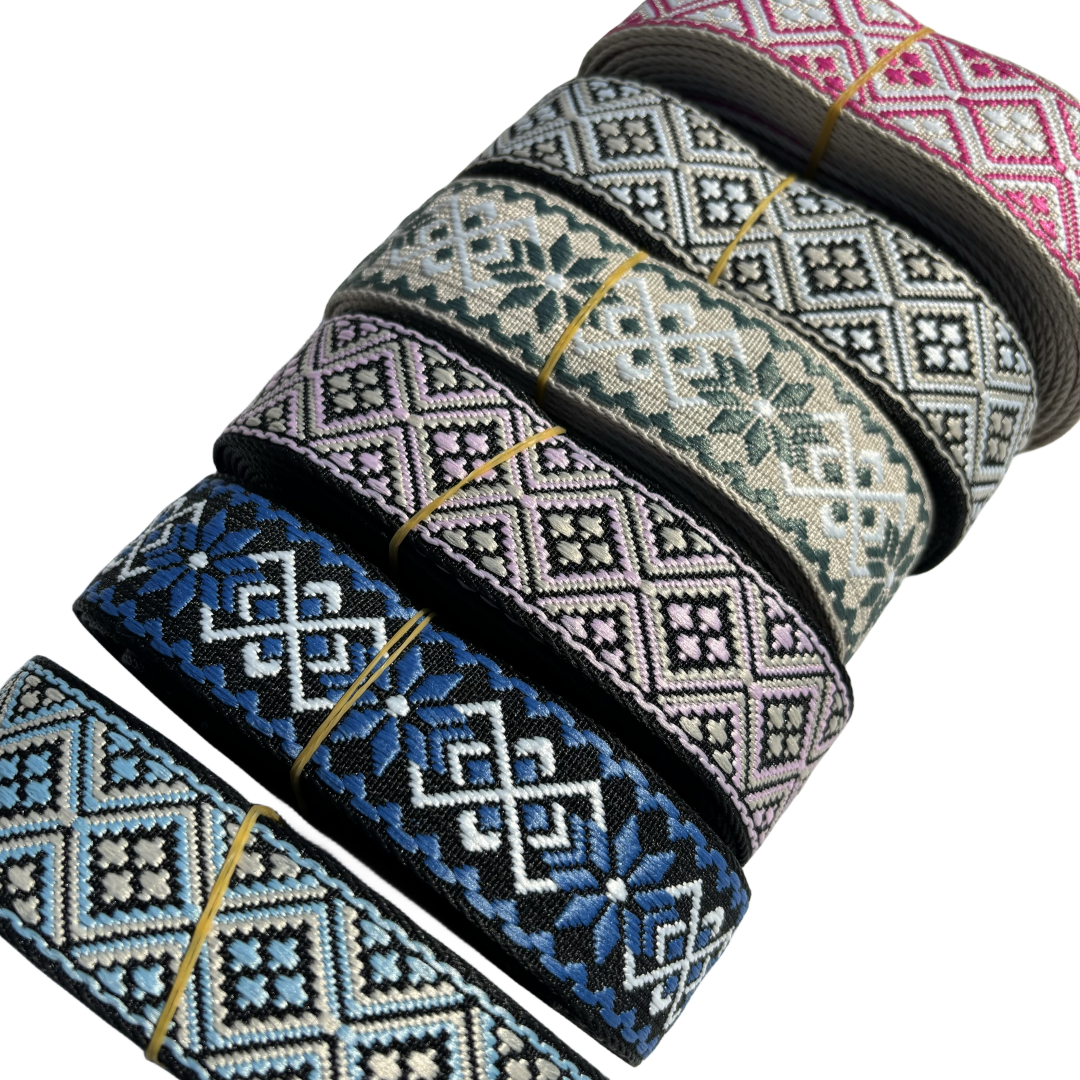 Sangles jacquard coloré - Épaisseur 2mm - 38mm