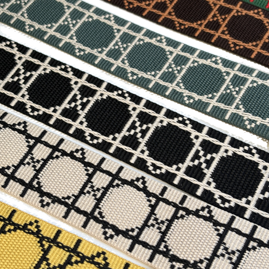 Sangles jacquard  losanges graphiques - Épaisseur 1,5mm - 38mm