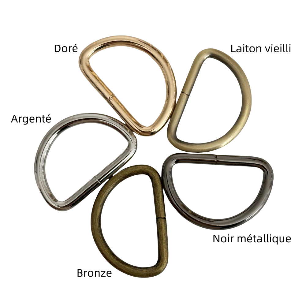 Anneaux demi-lune en métal - 32mm