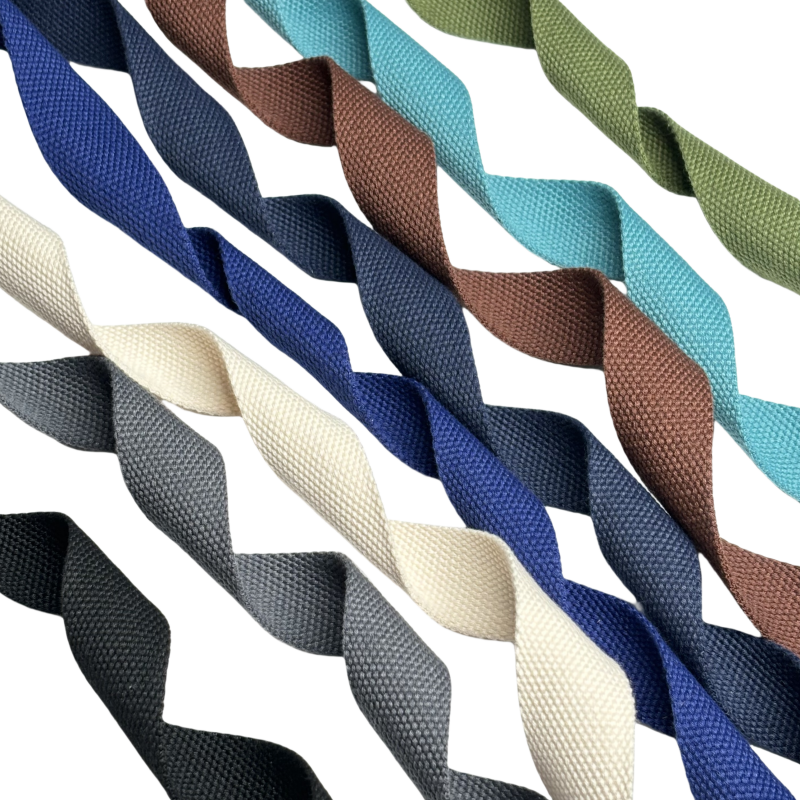 Sangles en coton polyester de couleur unie - Épaisseur 2mm - 25mm / 32mm / 38mm