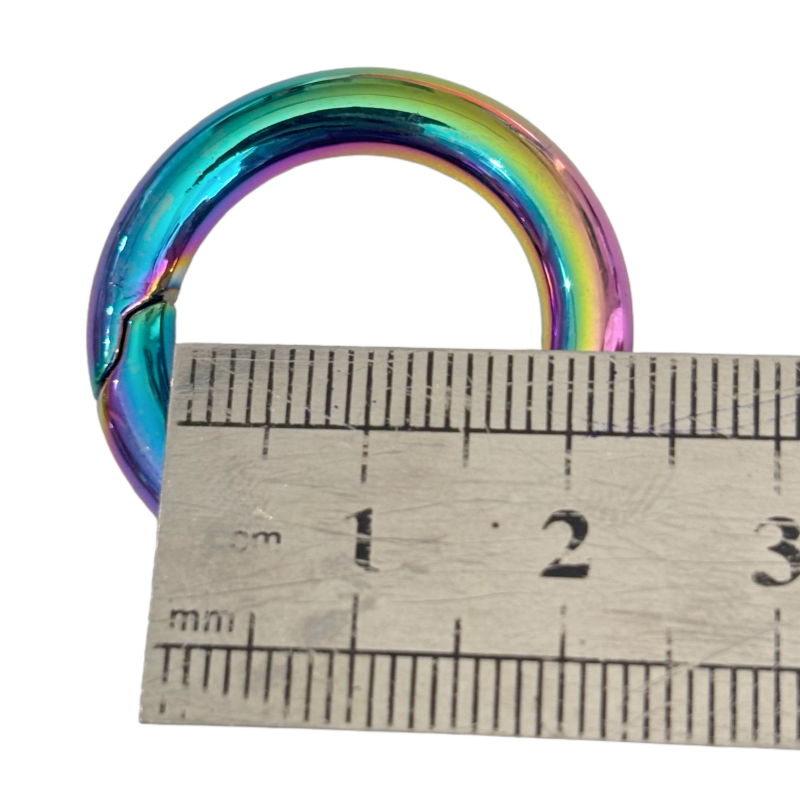 Boucles mousqueton Rond à Ressort en Alliage de Zinc  - Iridescent - 19mm