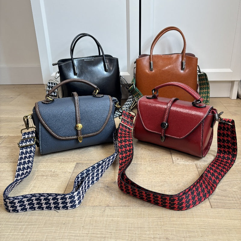 Bandoulières réglable pour sac - jacquard double fac pied de poule - 38mm