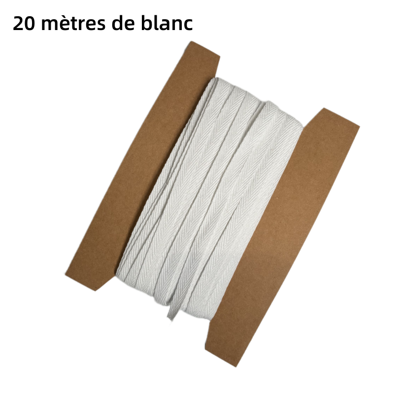 Rubans en Sergé Biais coton à chevrons- 10mm de largeur