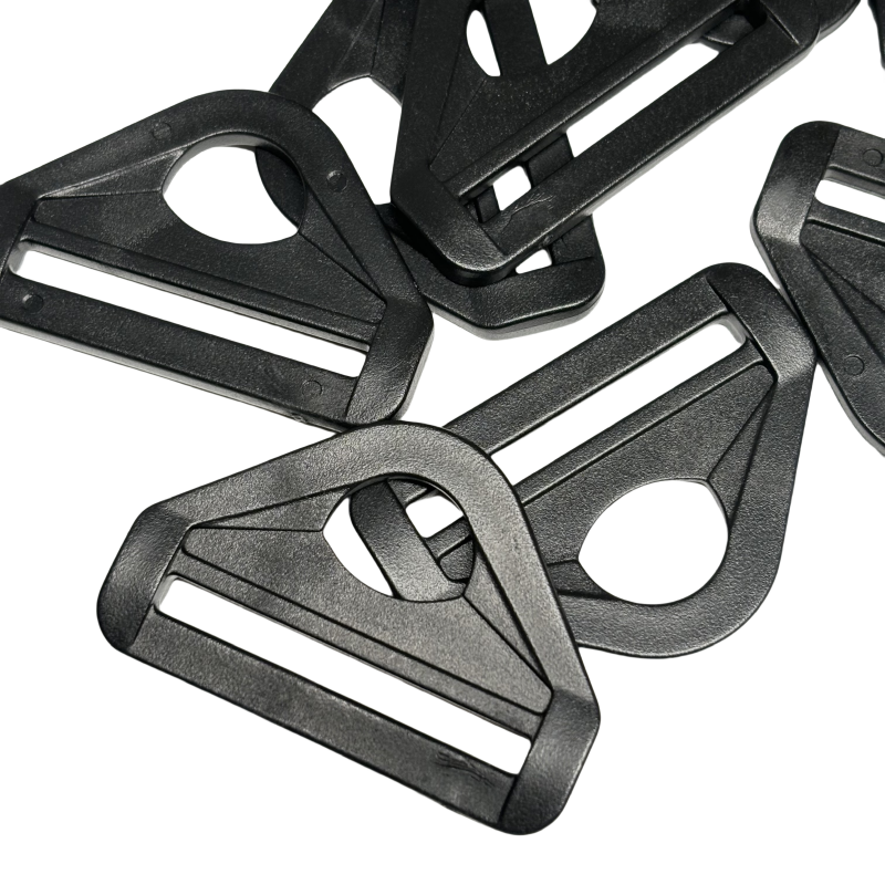 Anneaux demi-rond avec barre en plastique noir - 38mm