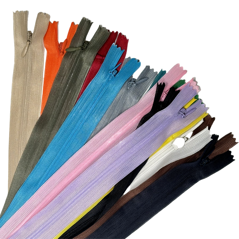 Fermetures éclair invisible fermée colorée zip en nylon pour couture - N°3 - 30cm