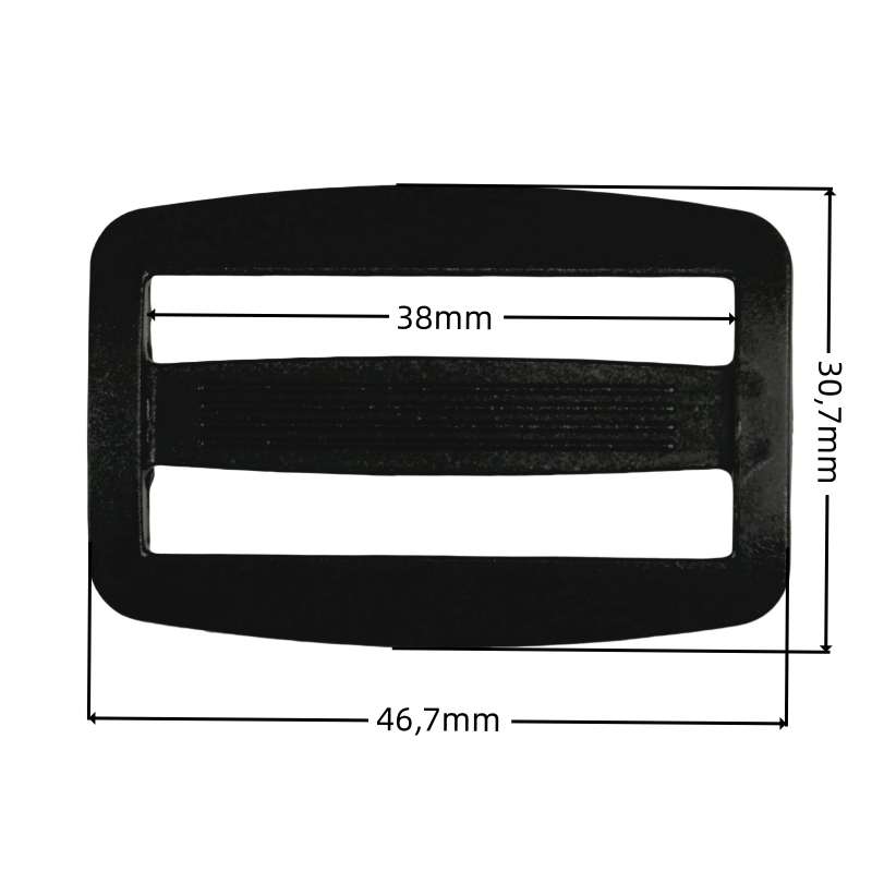 Boucle d'Échelle en Plastique Noir - 38mm