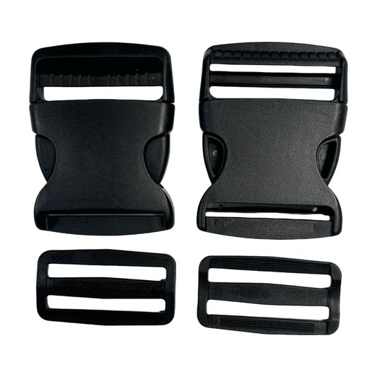 Set de Boucle clip et boucle d'échelle en plastique noir - 50mm