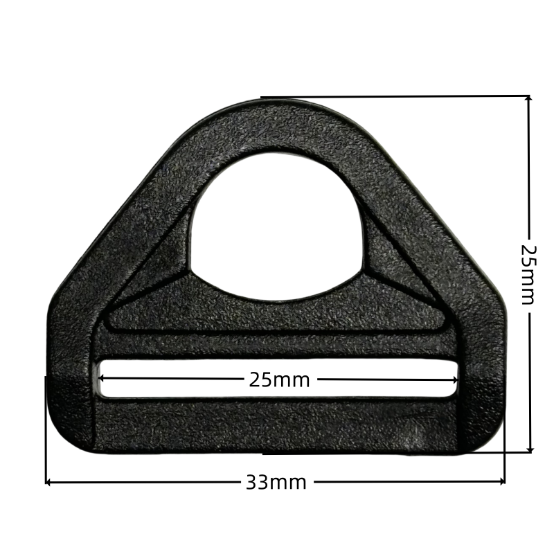 Anneaux demi-rond avec barre en plastique noir - 25mm