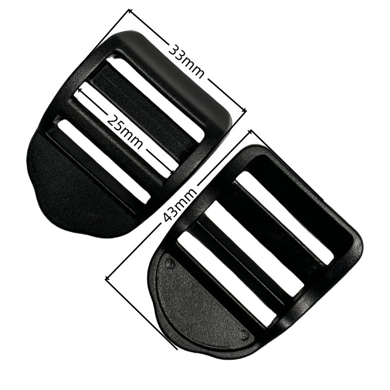 Boucles de serrage en plastique noir - 25mm