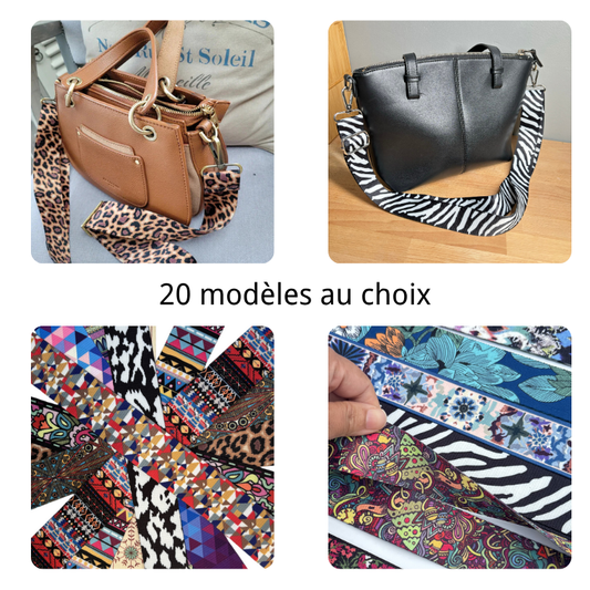 Bandoulières réglable pour sac - sangles à motifs - 38mm