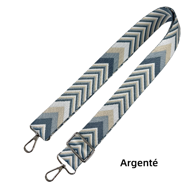 Bandoulières réglable pour sac - jacquard à motif de flèches - 38mm