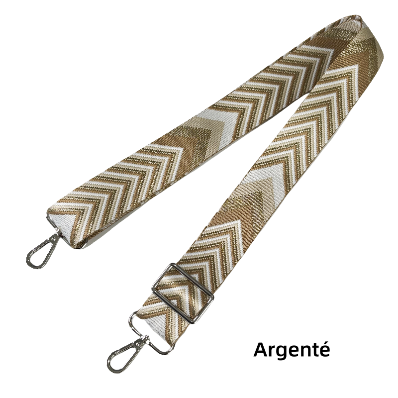 Bandoulières réglable pour sac - jacquard à motif de flèches - 38mm