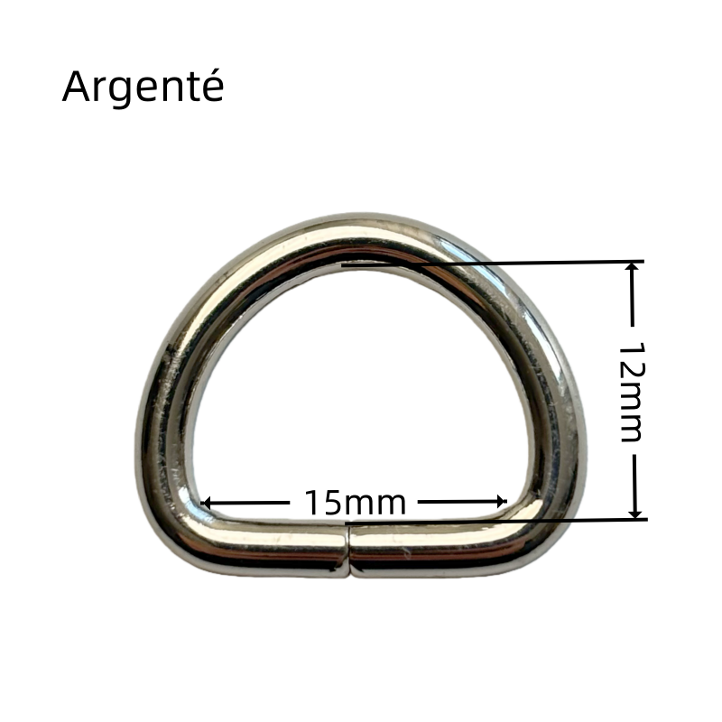 Anneaux demi-lune en métal - 15×12mm