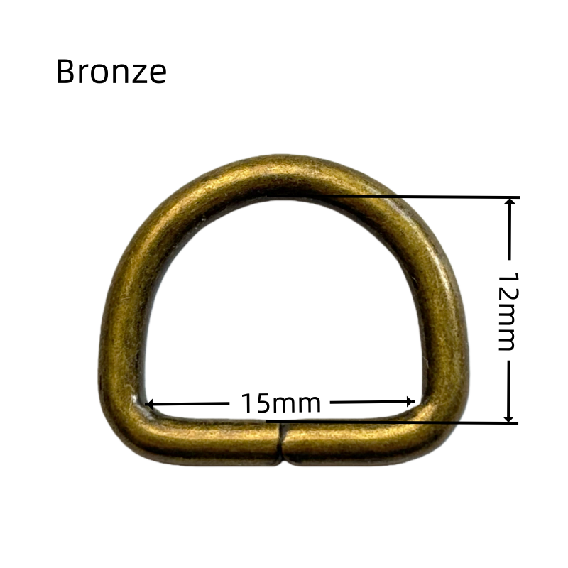 Anneaux demi-lune en métal - 15×12mm