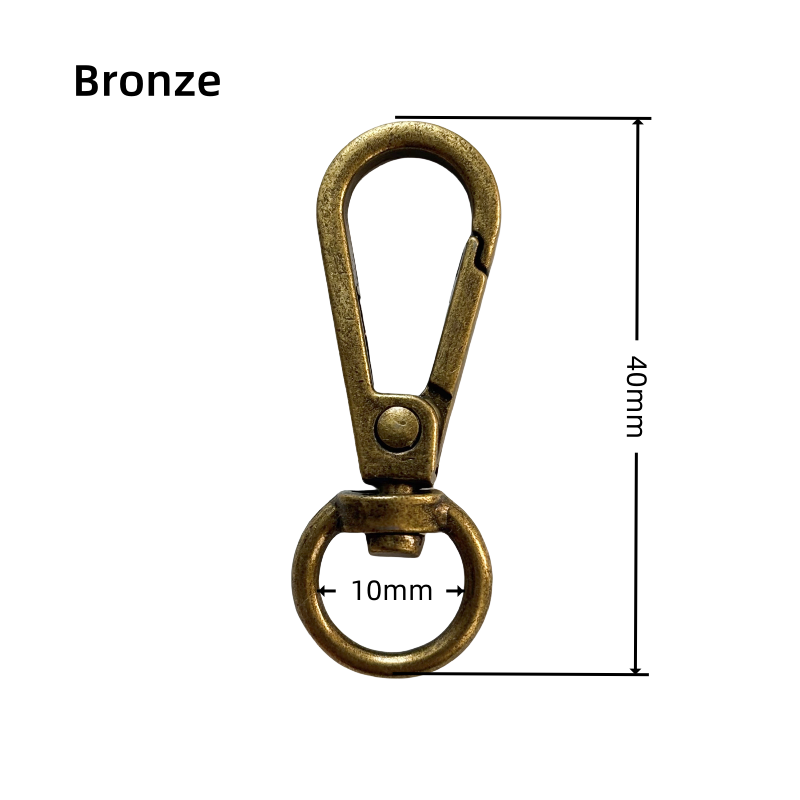 Mousquetons en métal - rond - 9mm
