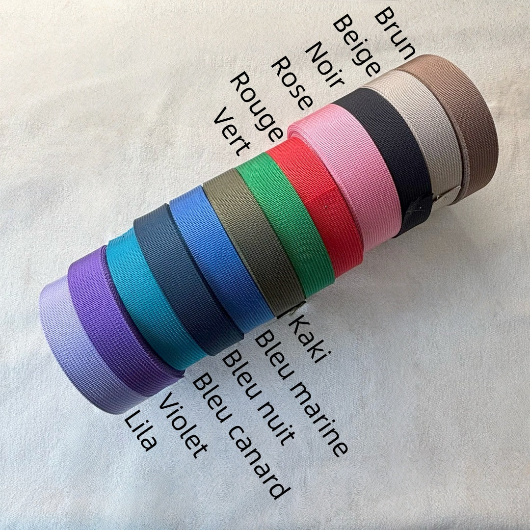 Sangles de couleur unie - Épaisseur 1mm - 25mm / 32mm / 38mm