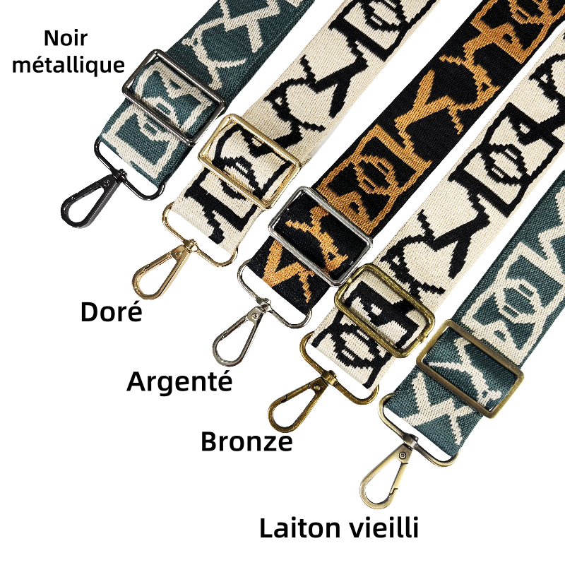 Bandoulières réglable pour sac - jacquard - 38mm