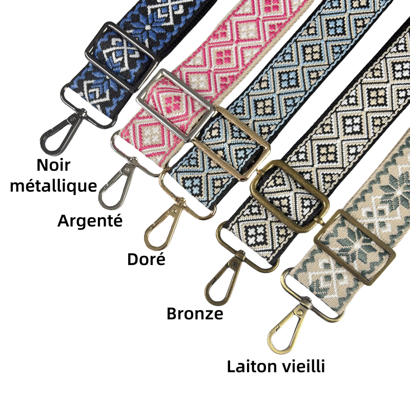 Bandoulières réglable pour sac - jacquard - 38mm