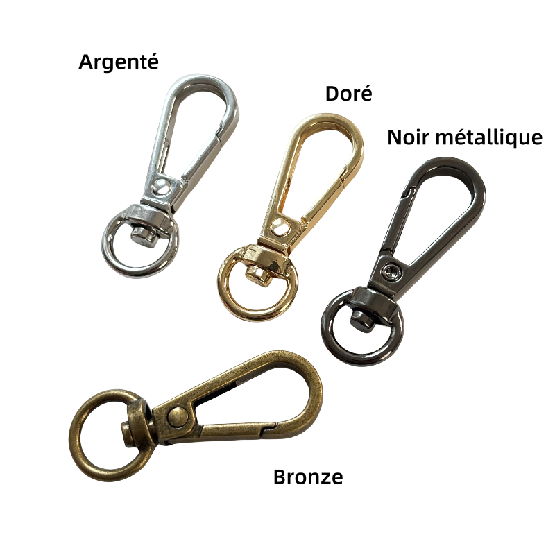 Mousquetons en métal - rond - 9mm