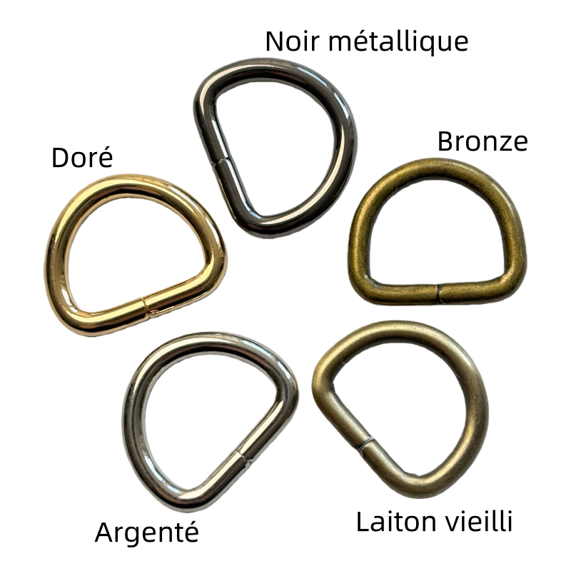Anneaux demi-lune en métal - 15×12mm