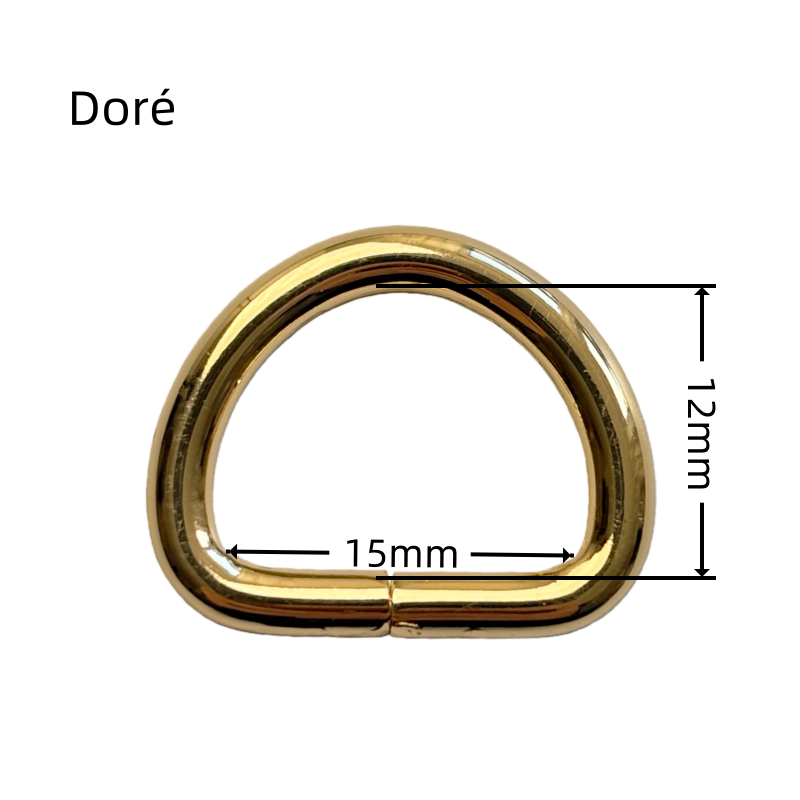 Anneaux demi-lune en métal - 15×12mm