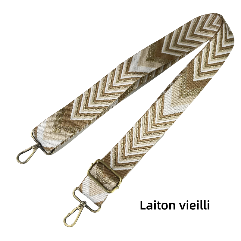 Bandoulières réglable pour sac - jacquard à motif de flèches - 38mm