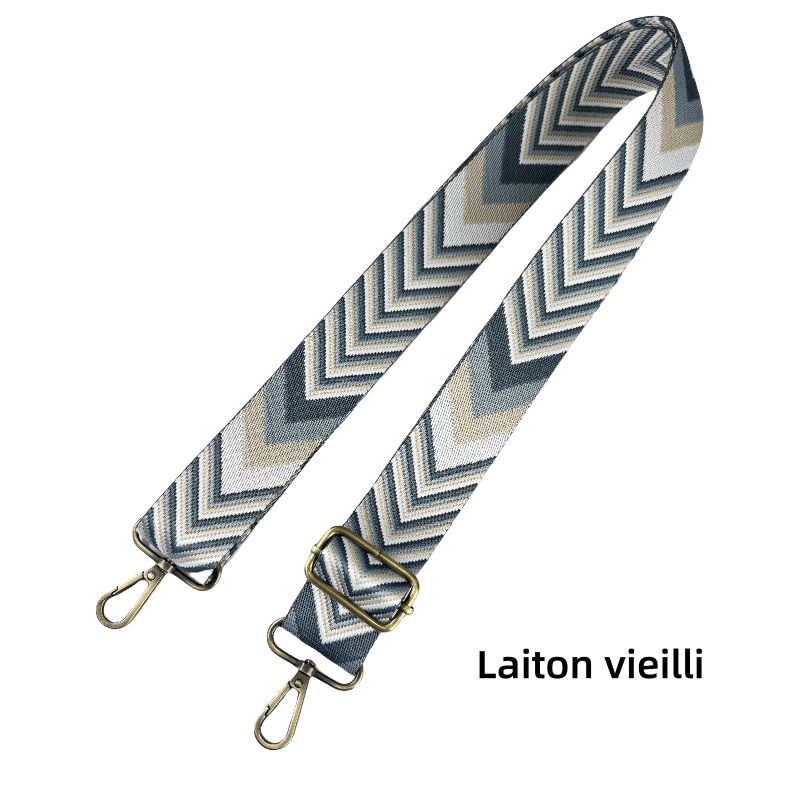 Bandoulières réglable pour sac - jacquard à motif de flèches - 38mm