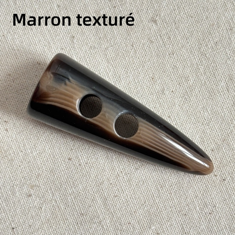 Boutons à Bascule en Corne de bœuf en résine avec 2 Trous - 1 pièce