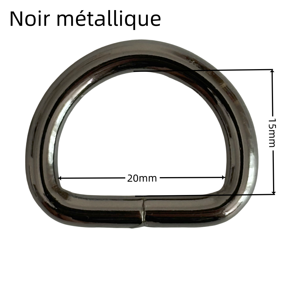 Anneaux demi-lune en métal - 20mm