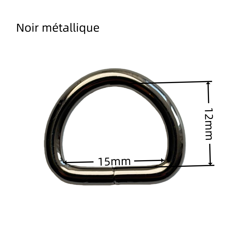 Anneaux demi-lune en métal - 15×12mm