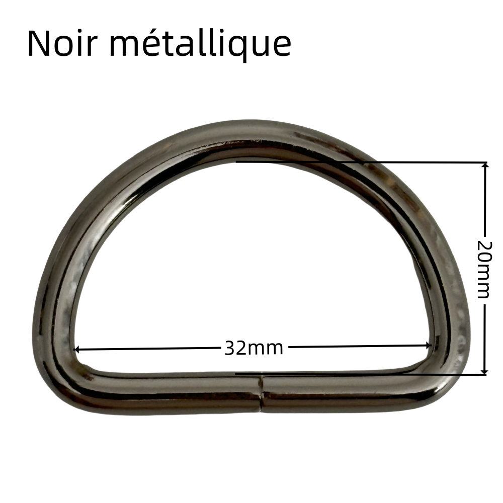 Anneaux demi-lune en métal - 32mm