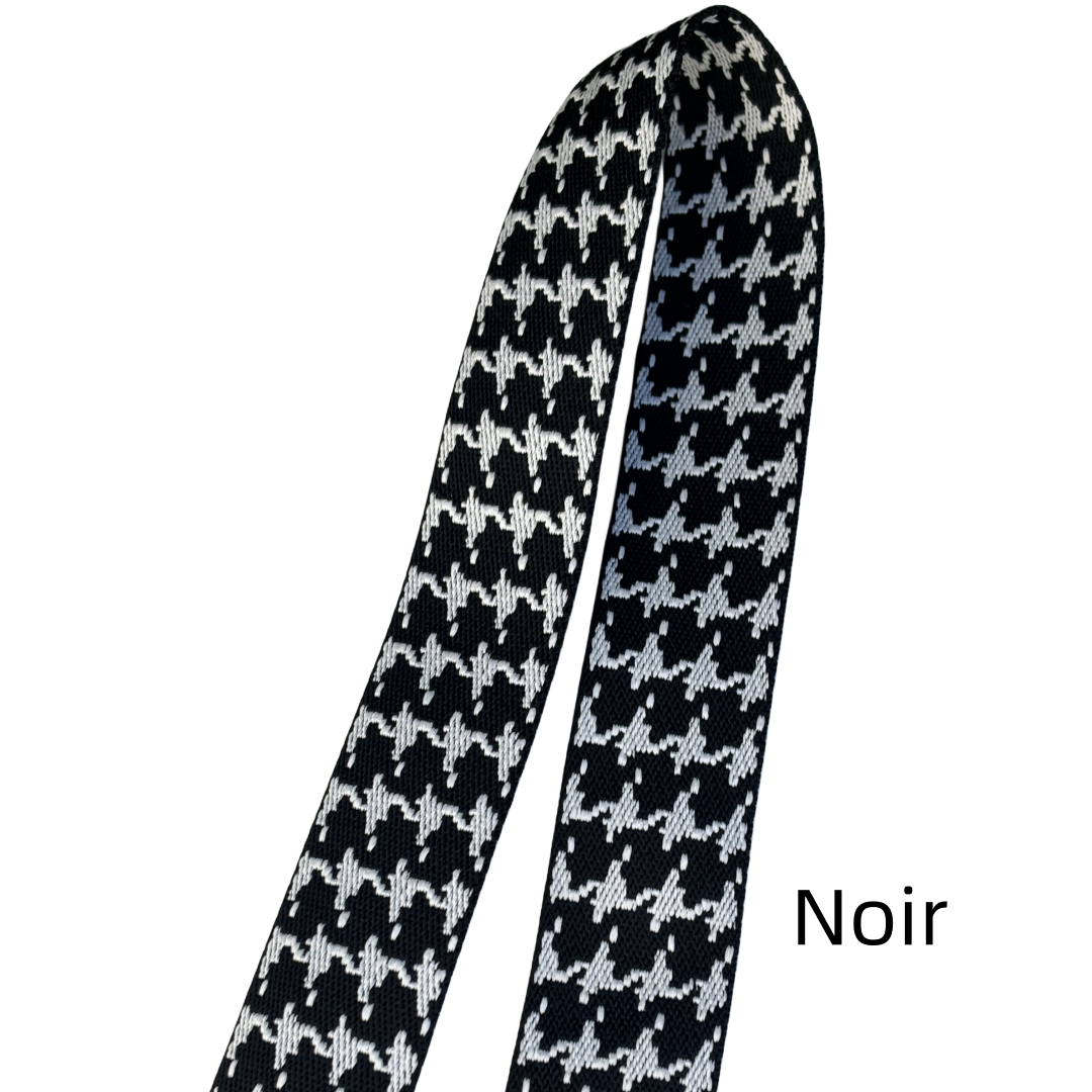 Bandoulières réglable pour sac - jacquard double fac pied de poule - 38mm