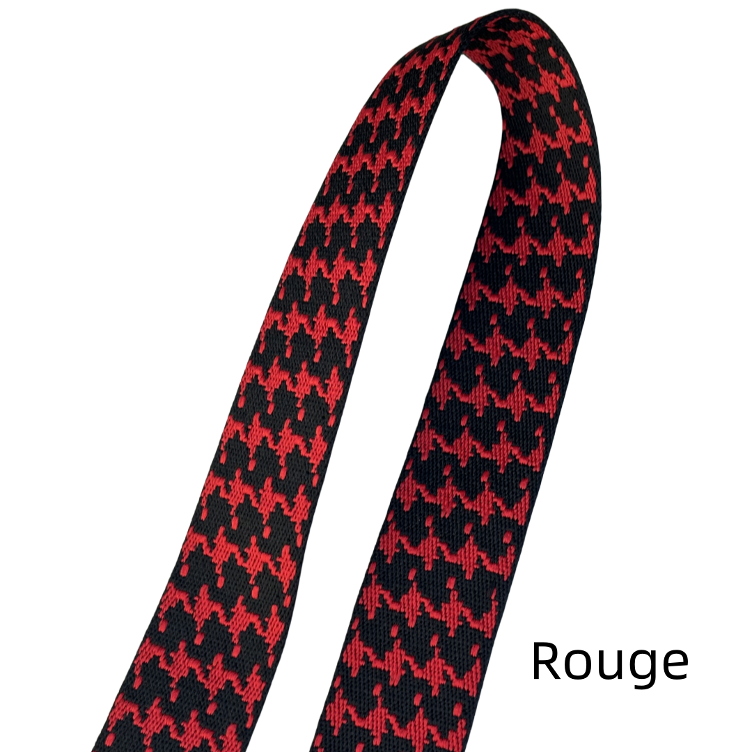 Bandoulières réglable pour sac - jacquard double fac pied de poule - 38mm
